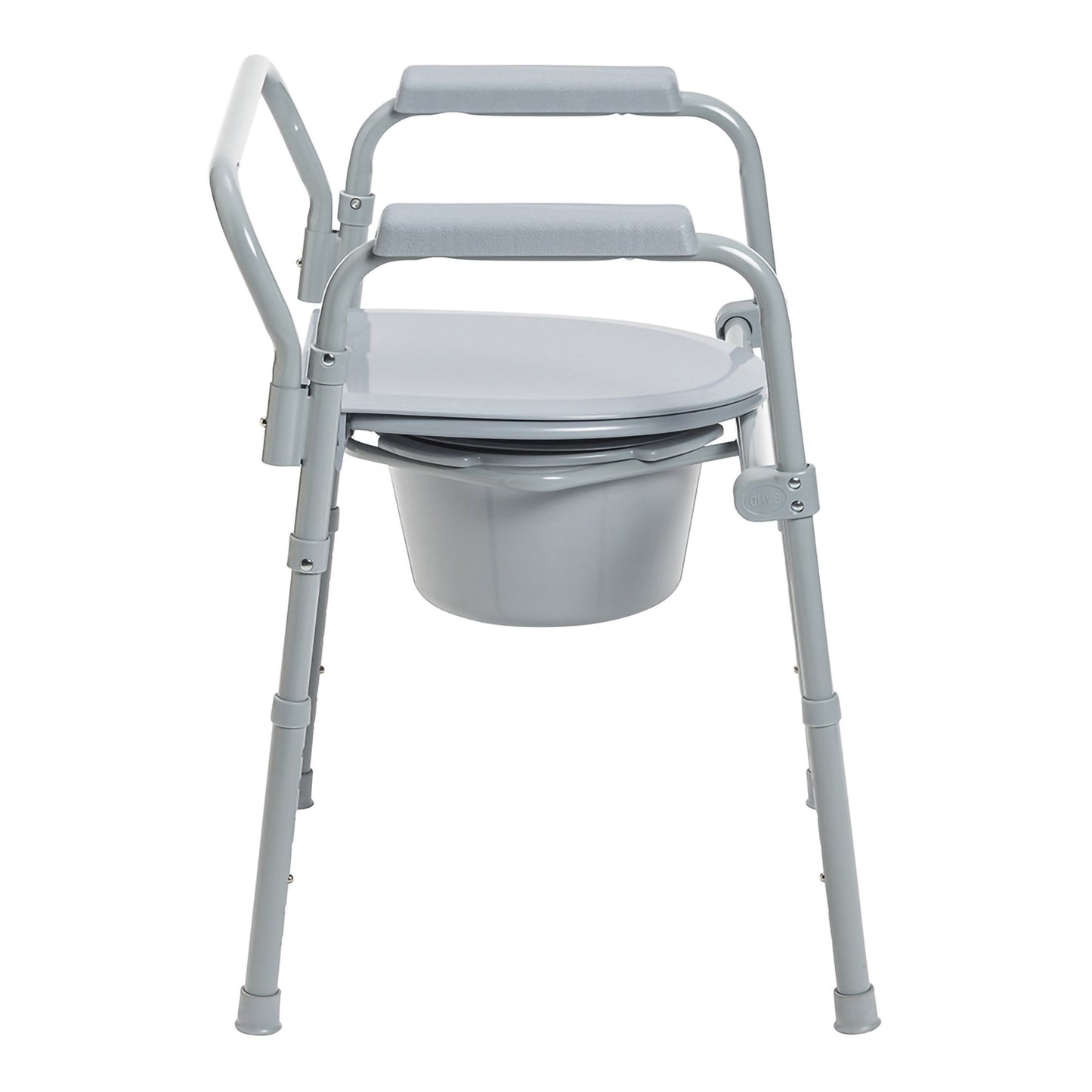 McKesson Folding Fixed Arm Steel Commode Chair