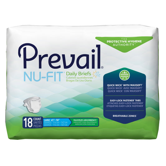 Prevail® Nu-Fit® Maximum Incontinence Brief, Large, 18 ct