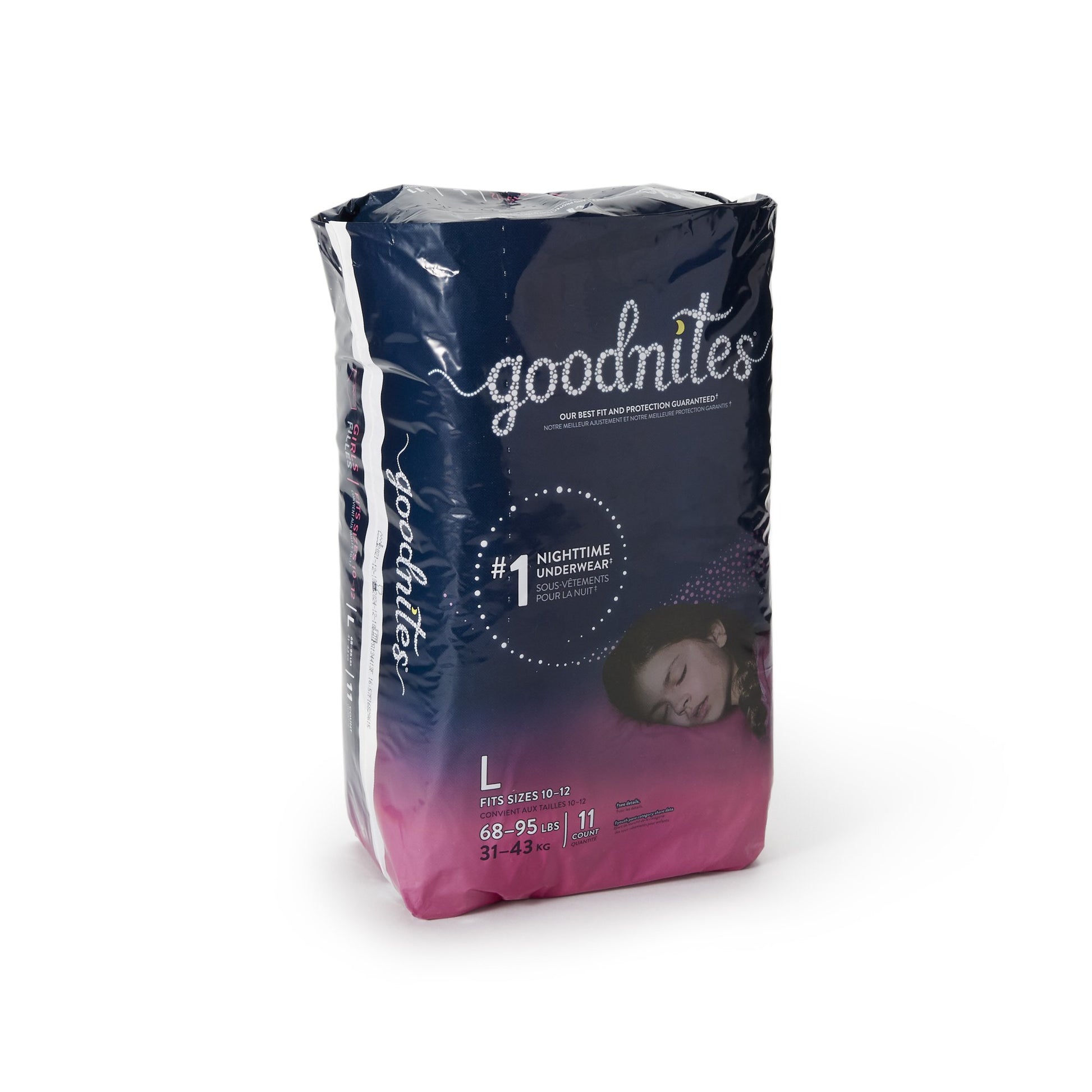 Goodnites Nighttime Bedwetting Underwear, Girls' L (68-95 lb.), 11 Ct :  : Health & Personal Care