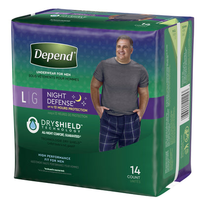 Underwear, Depend Overnight Men Lg (14/Pk 2Pk/Cs), 14 ct