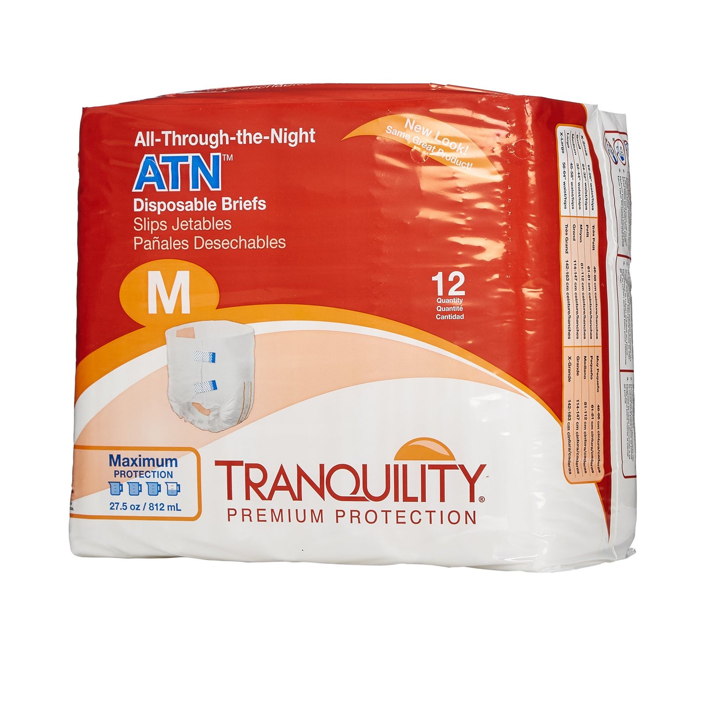 Tranquility® ATN Maximum Protection Incontinence Brief, Medium, 12 ct