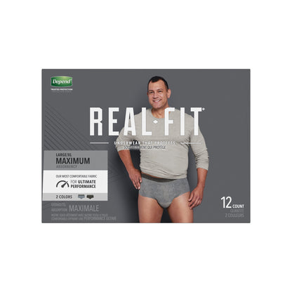 Depend® Real Fit® Maximum Absorbent Underwear, Large / XL, 12 ct