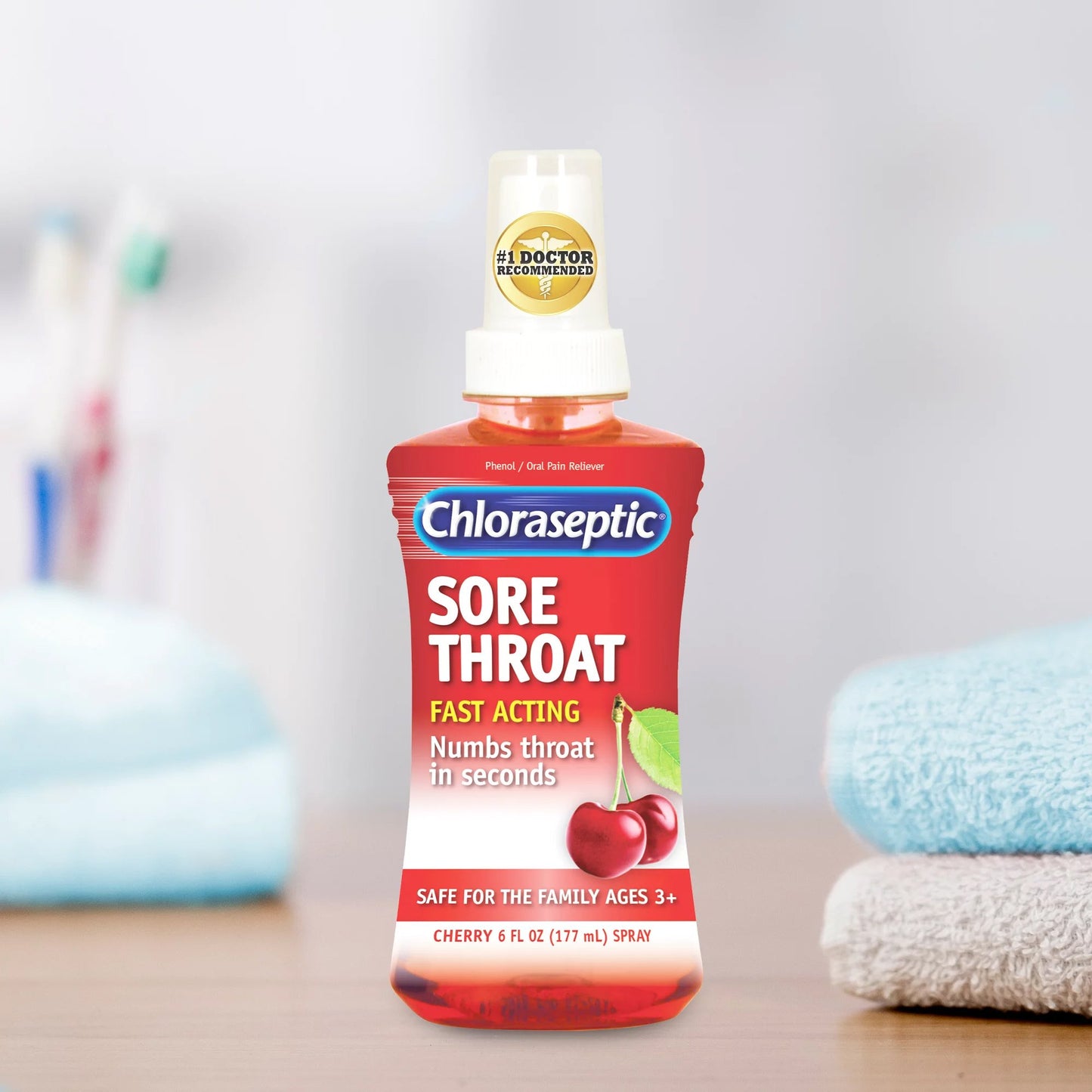Chloraseptic® Phenol Sore Throat Relief, 6-ounce Spray Bottle