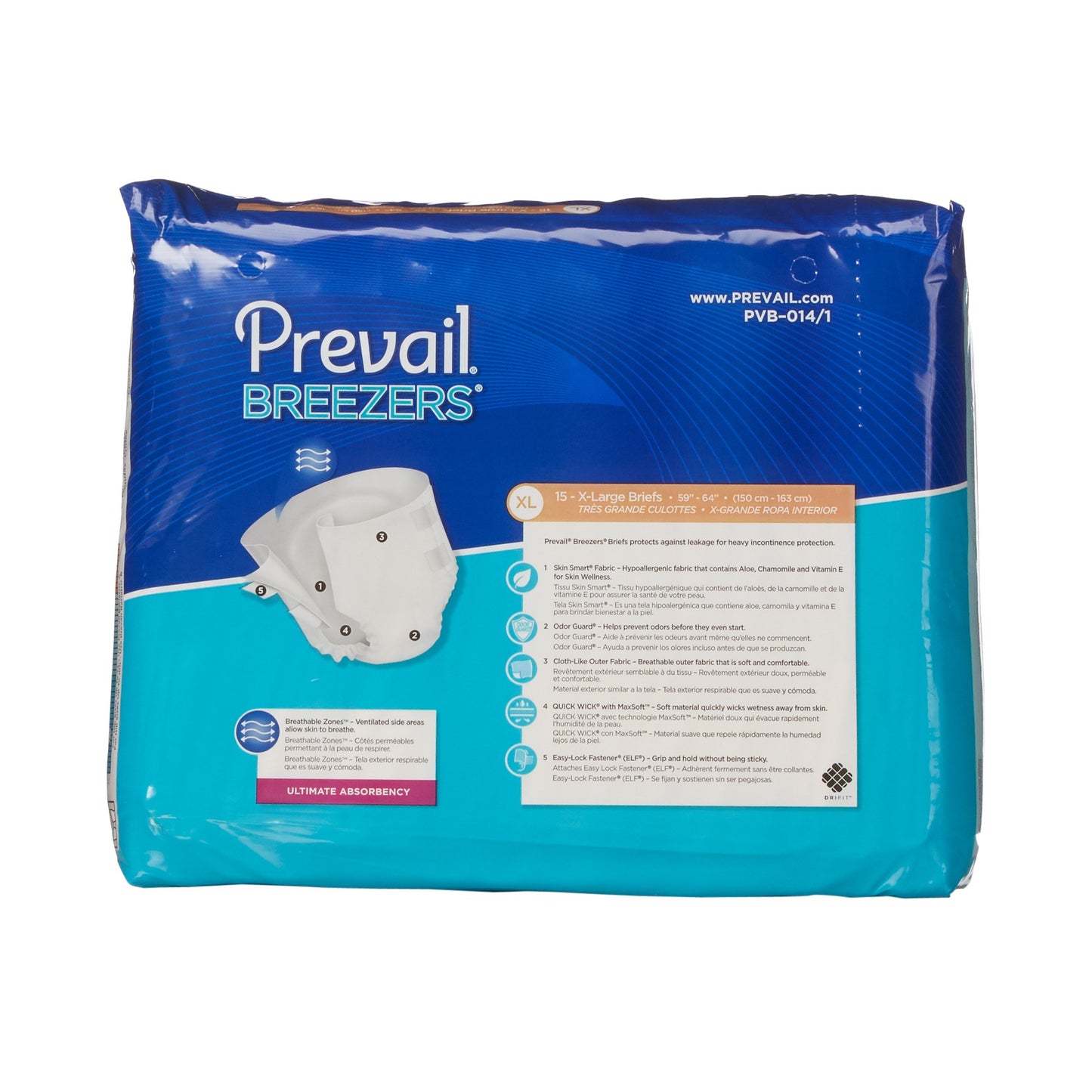 Prevail® Breezers® Ultimate Incontinence Brief, Extra Large, 15 ct