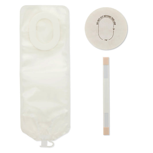 Pouchkins™ One-Piece Drainable Transparent Colostomy Pouch, 6 Inch Length, 7/8 to 1-3/8 Inch Stoma, 15 ct