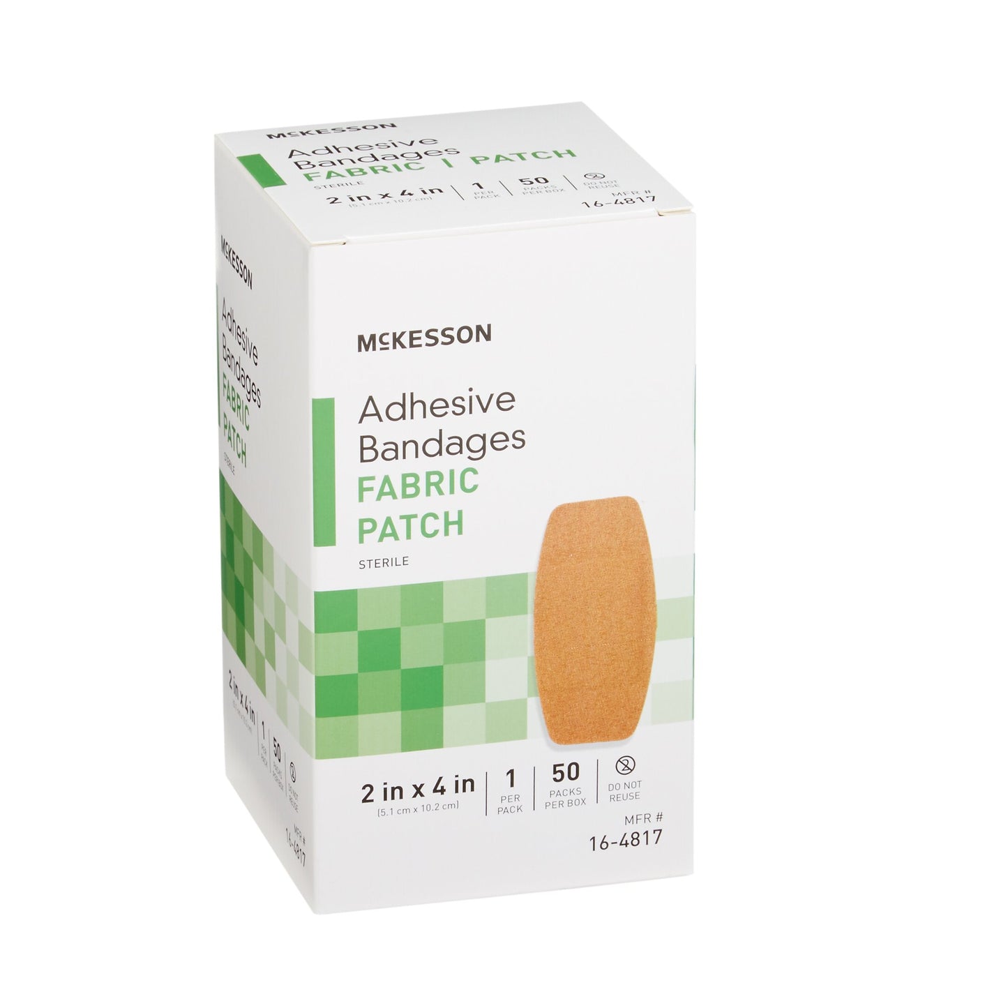 McKesson Tan Adhesive Fabric Strip, 2 x 4 Inch, 50 ct