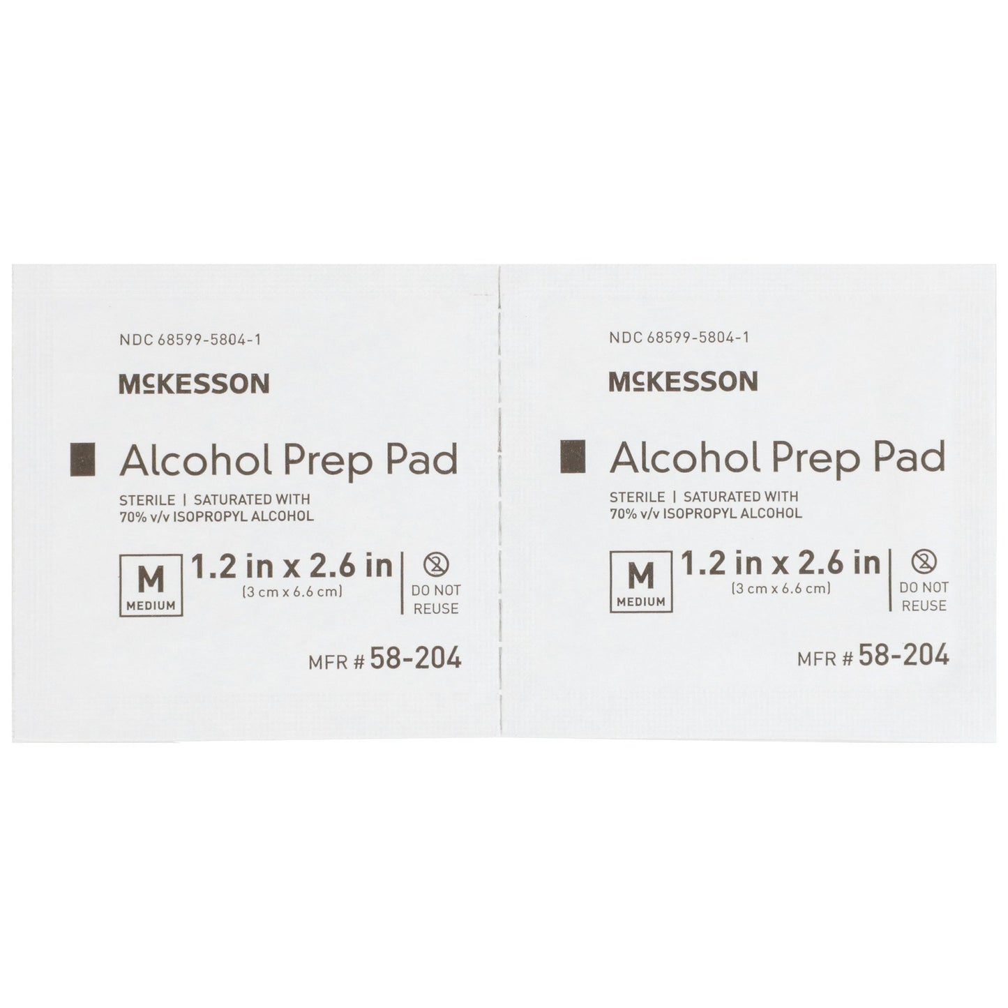 McKesson Alcohol Prep Pad, Isopropyl Alcohol, 70%, Medium, 4000 ct