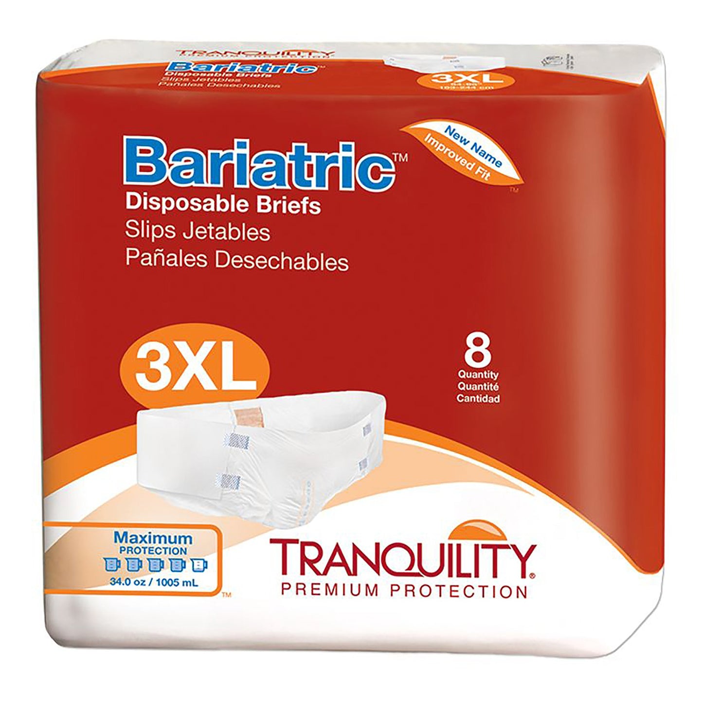 Tranquility® Bariatric Maximum Incontinence Brief, 8 ct