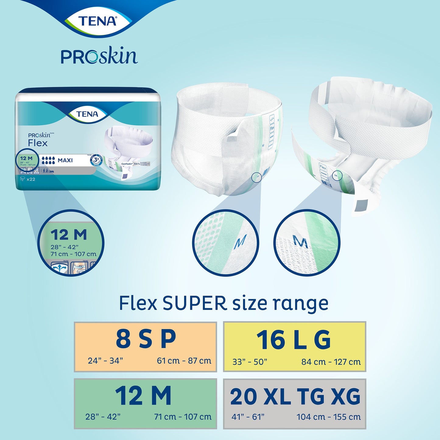 Tena® Flex™ Super Incontinence Belted Undergarment, Size 16, 30 ct