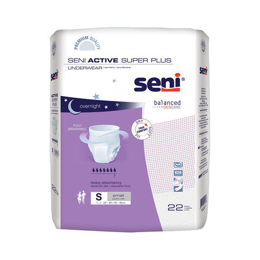 Seni® Active Super Plus Heavy Absorbent Underwear, Small, 22 ct