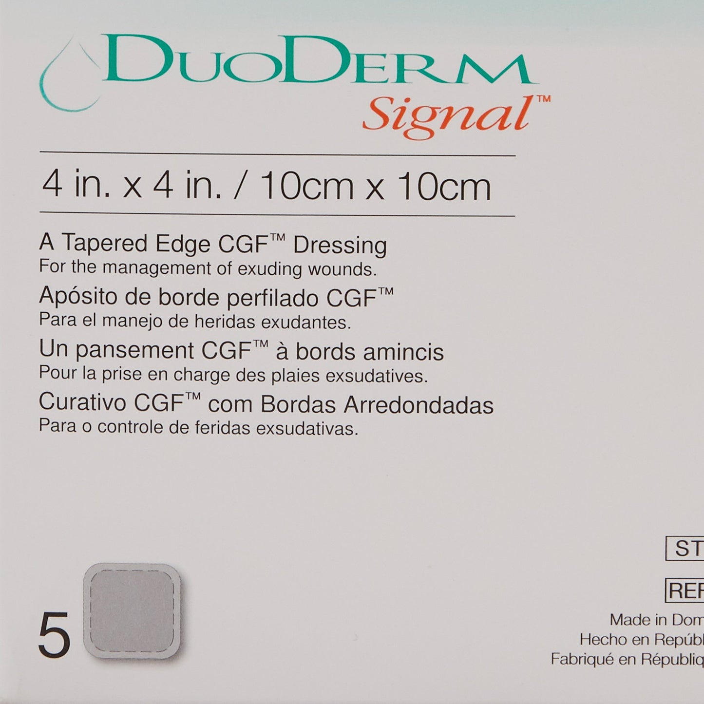 DuoDerm® Signal® Hydrocolloid Dressing, 4 x 4 Inch