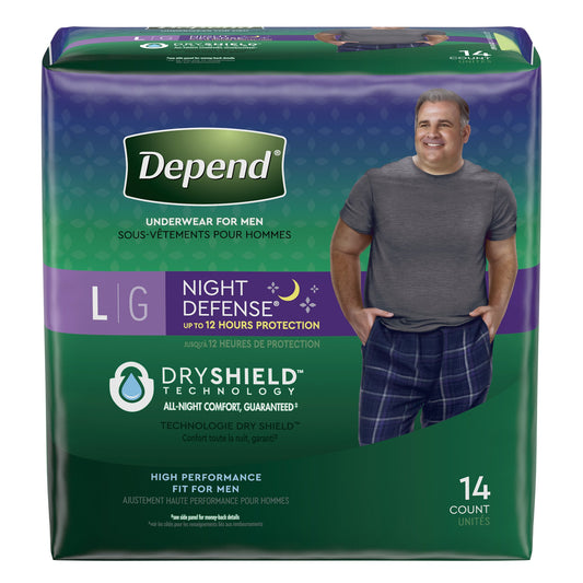 Underwear, Depend Overnight Men Lg (14/Pk 2Pk/Cs), 14 ct