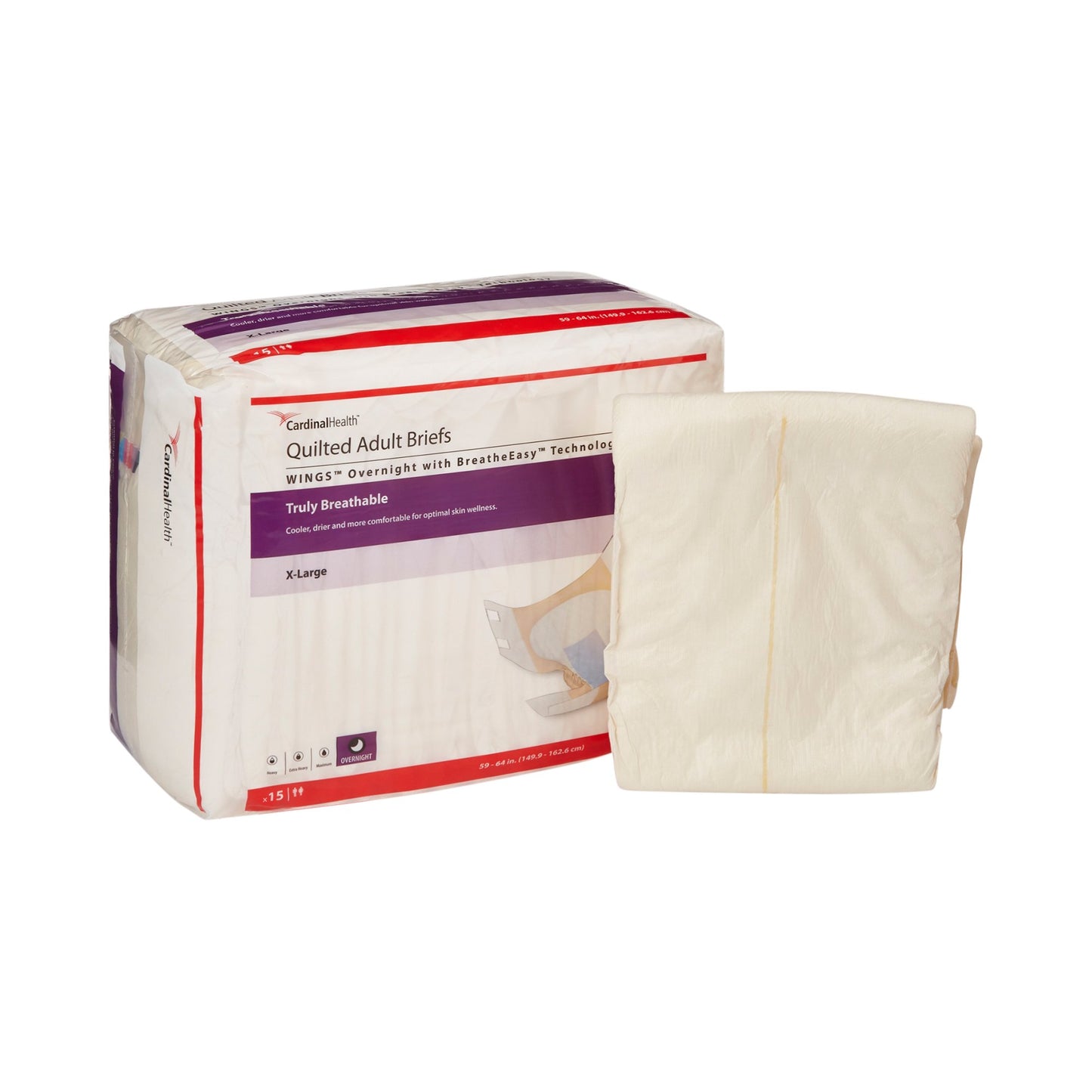Wings™ Overnight Absorbency Incontinence Brief, XL, 15 ct