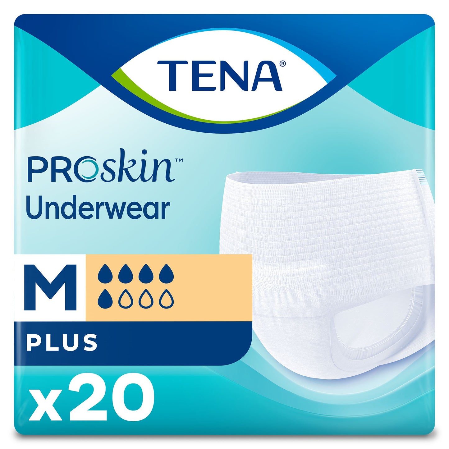 TENA® ProSkin™ Plus Fully Breathable Absorbent Underwear, Medium, 20 ct