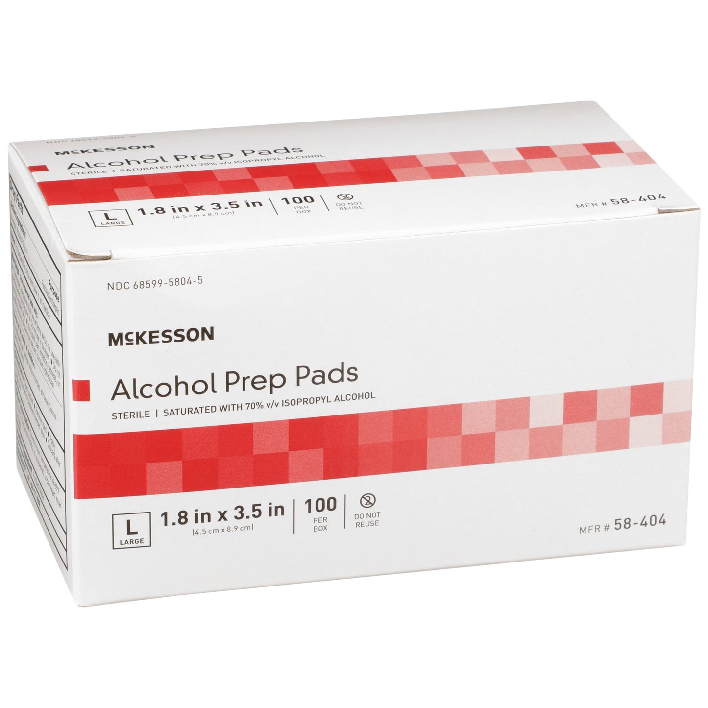 Alcohol Prep Pad McKesson 70% Strength Isopropyl Alcohol Individual Packet Large Sterile, 100 ct
