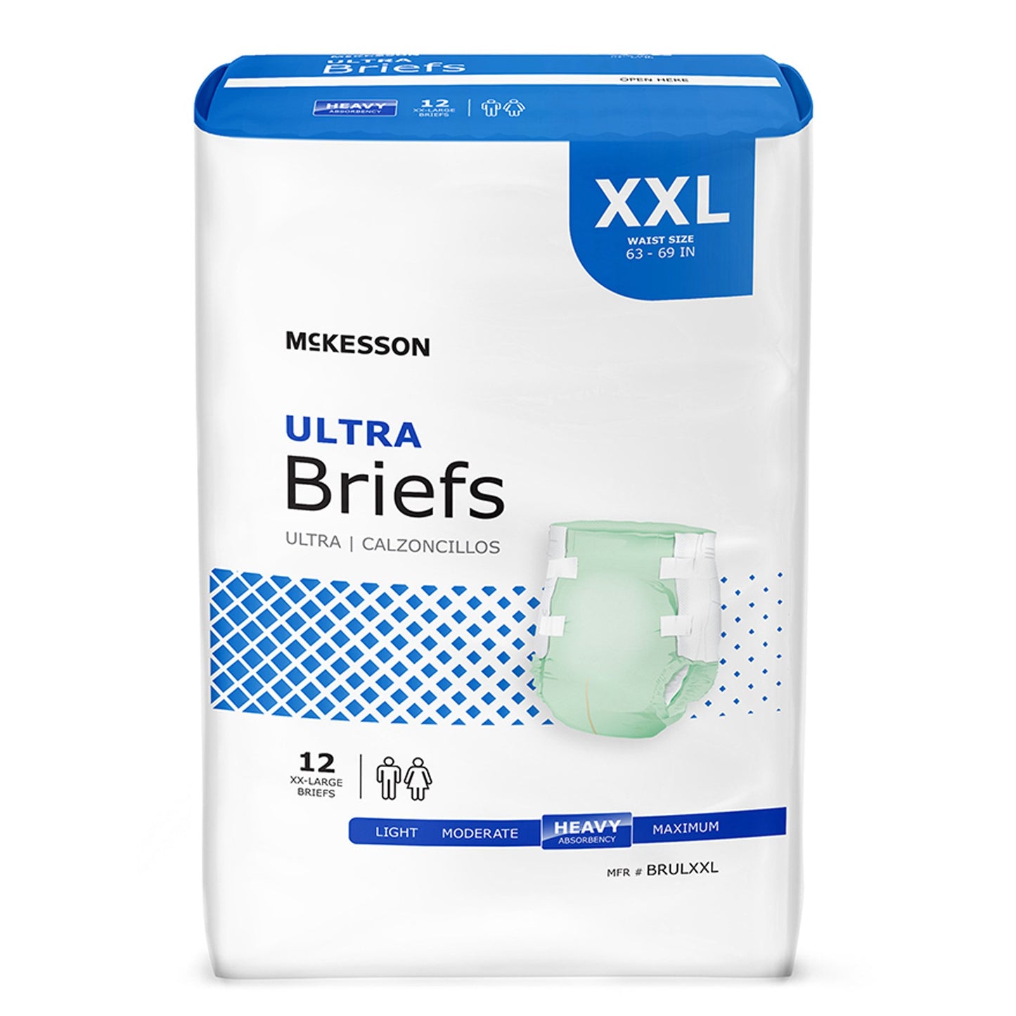 McKesson Ultra Heavy Absorbency Incontinence Brief, 2X-Large, 12 ct
