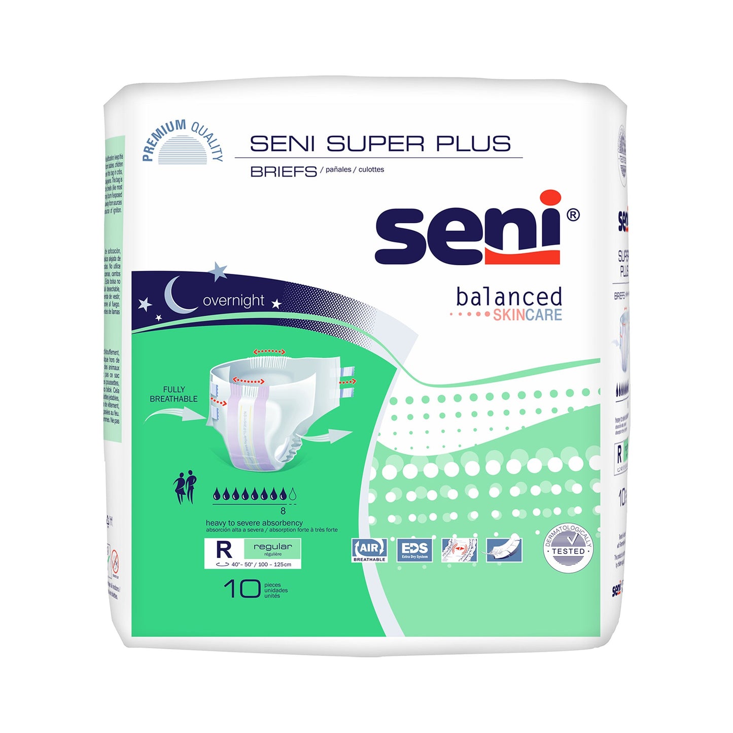 Seni® Super Plus Heavy to Severe Absorbency Incontinence Brief, Regular, 10 ct