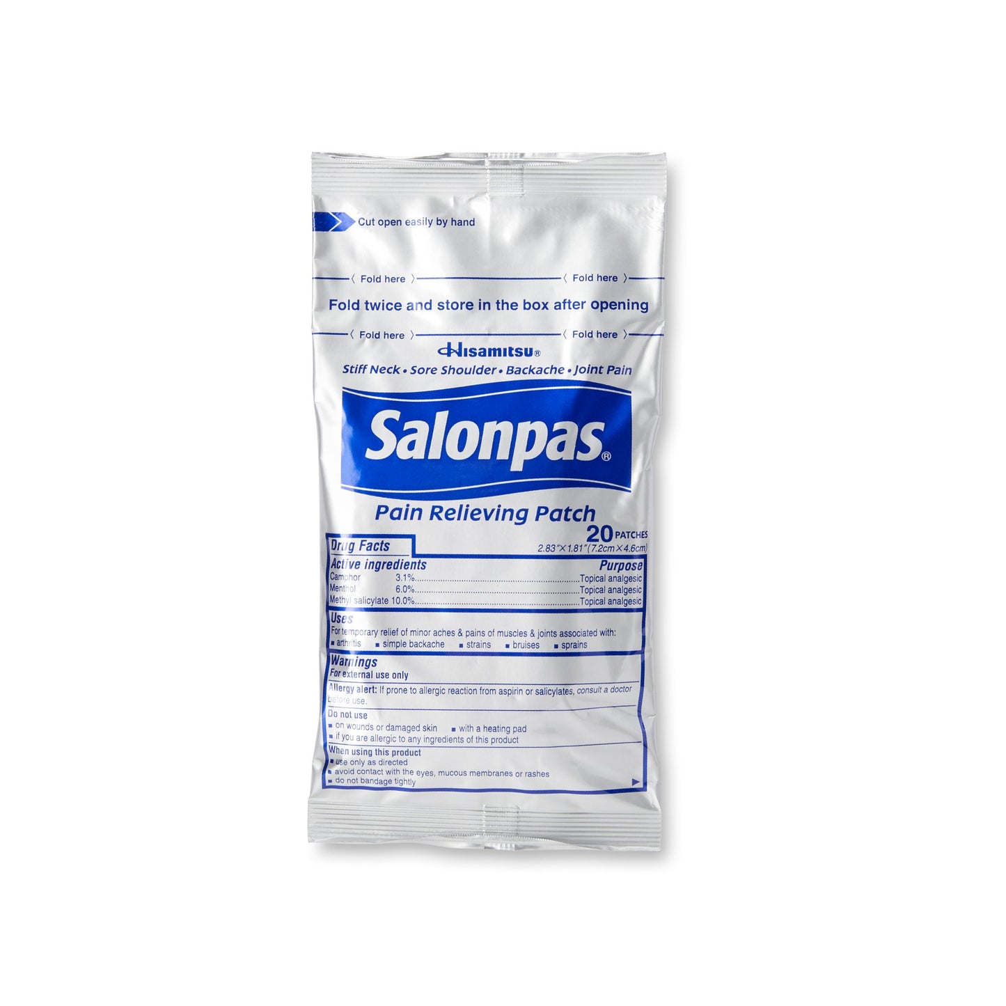 Salonpas® Menthol Camphor Pain Relief Patch, 60 ct.