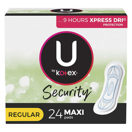 Kotex Security Maxi Feminine Pad, Regular, 24 ct