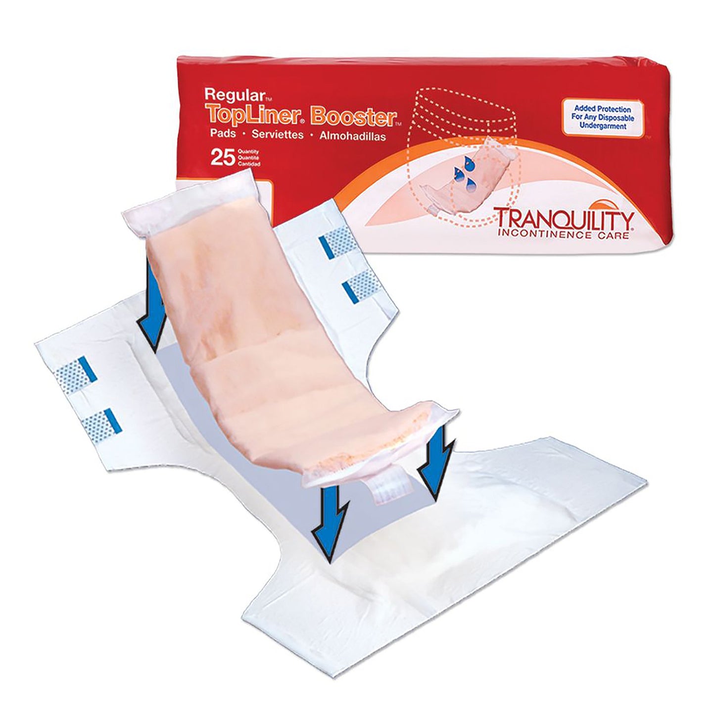 TopLiner™ Added Absorbency Incontinence Booster Pad, 2.75 x 14 ", 25 ct