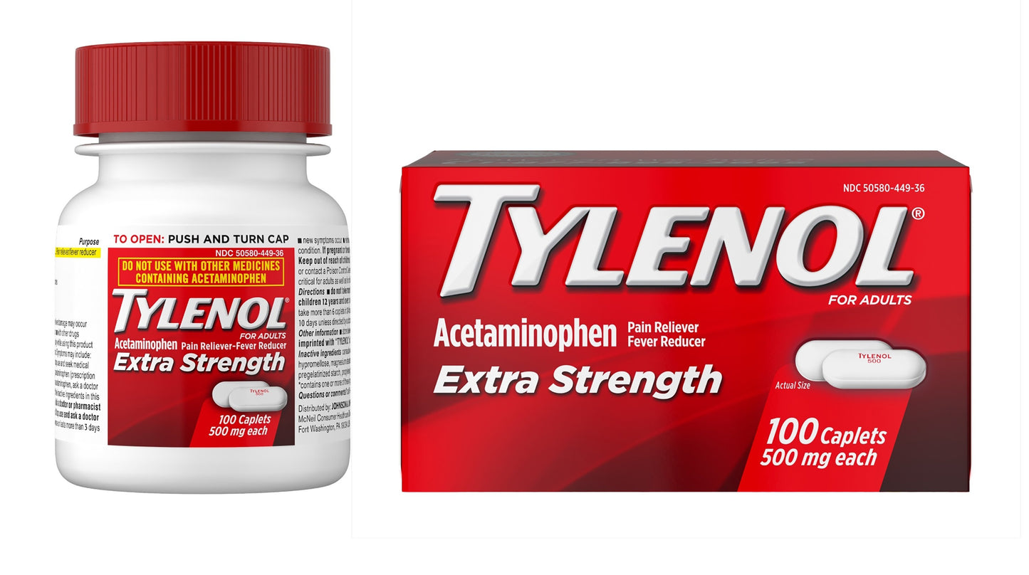 Tylenol® Extra Strength Acetaminophen Pain Relief, 100 ct