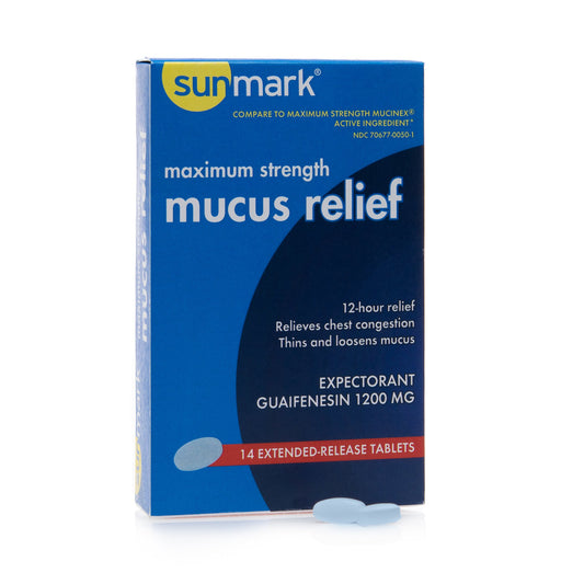 Sunmark® Mucus E.R.™ Guaifenesin Cold and Cough Relief, 14 tablets