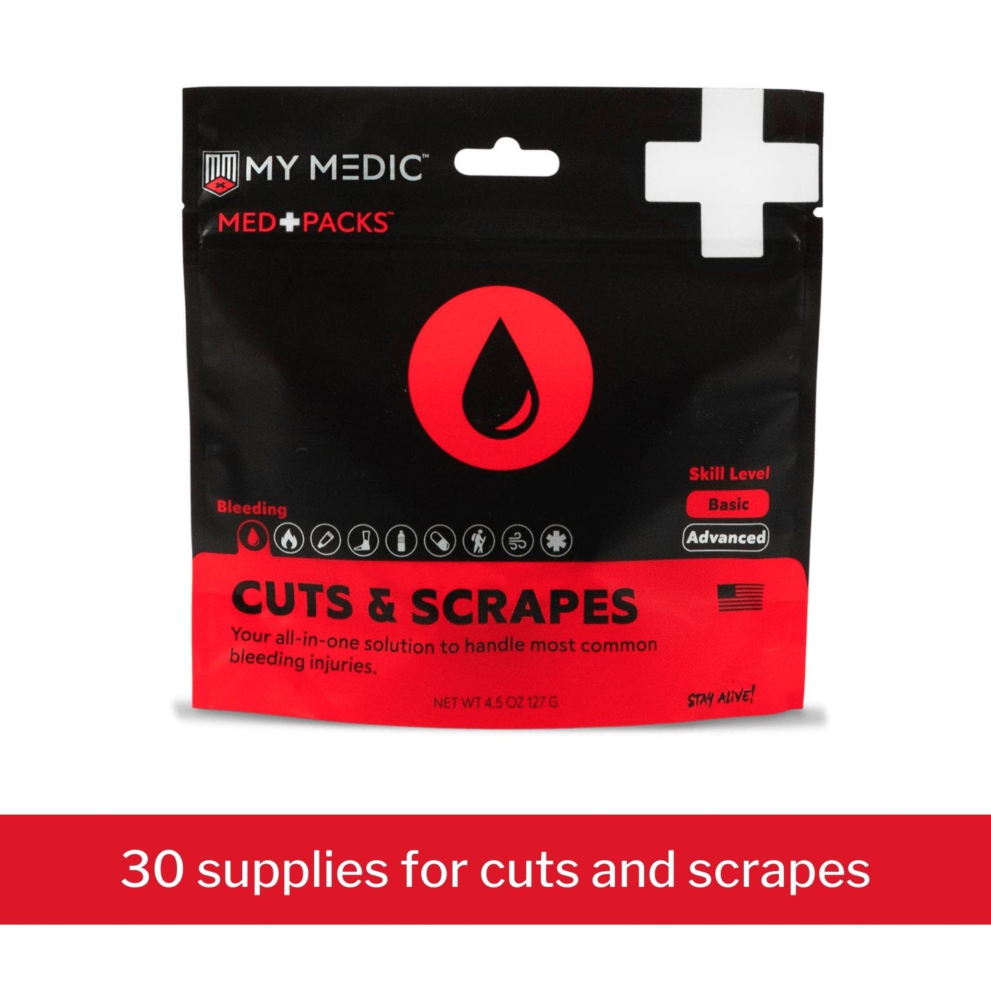 My Medic Med Packs First Aid Kit for Cuts, Scrapes - Emergency Supplies in Portable Pouch