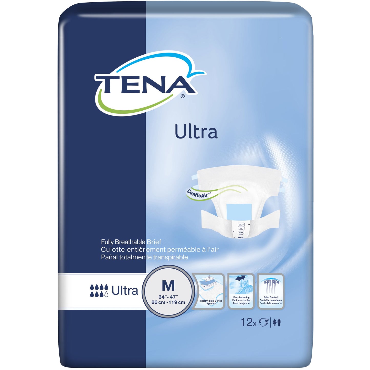Tena® Ultra Incontinence Brief, Medium, 12 ct