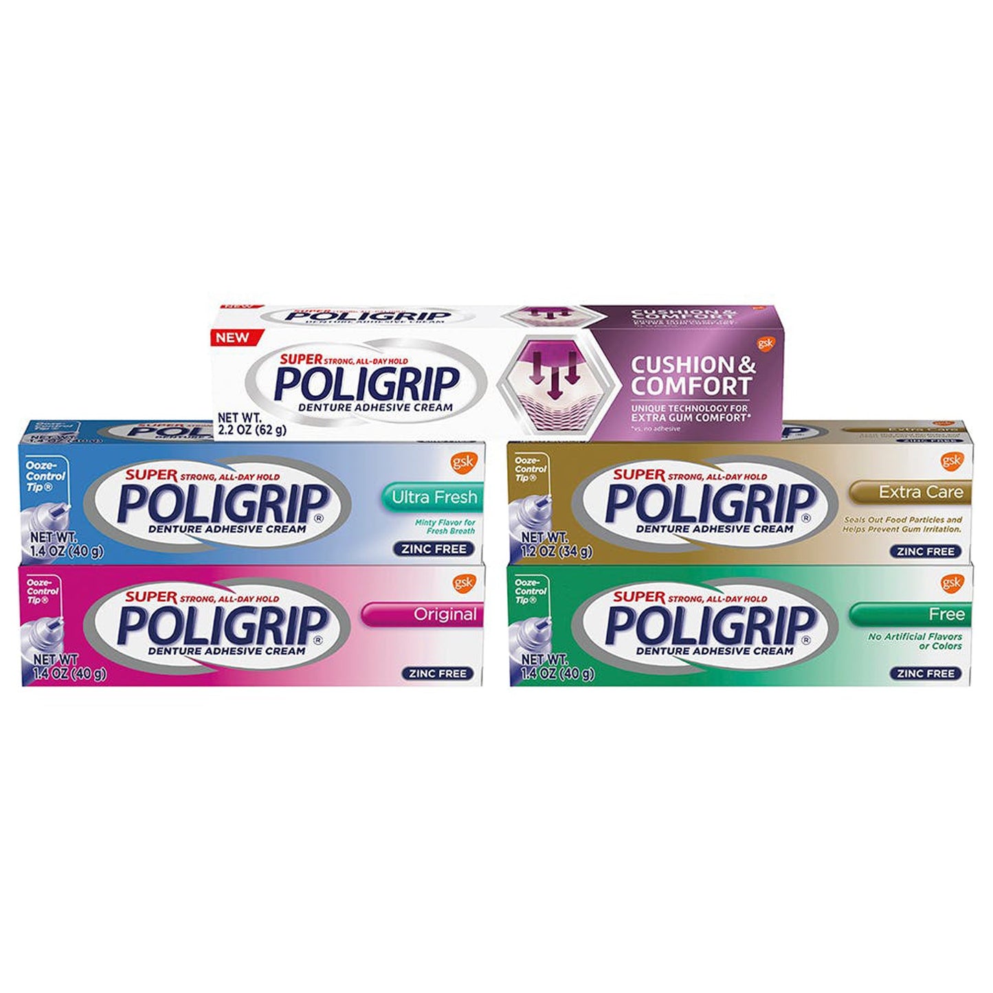 Super Poligrip® Original Denture Adhesive Cream, 2.4 oz Tube