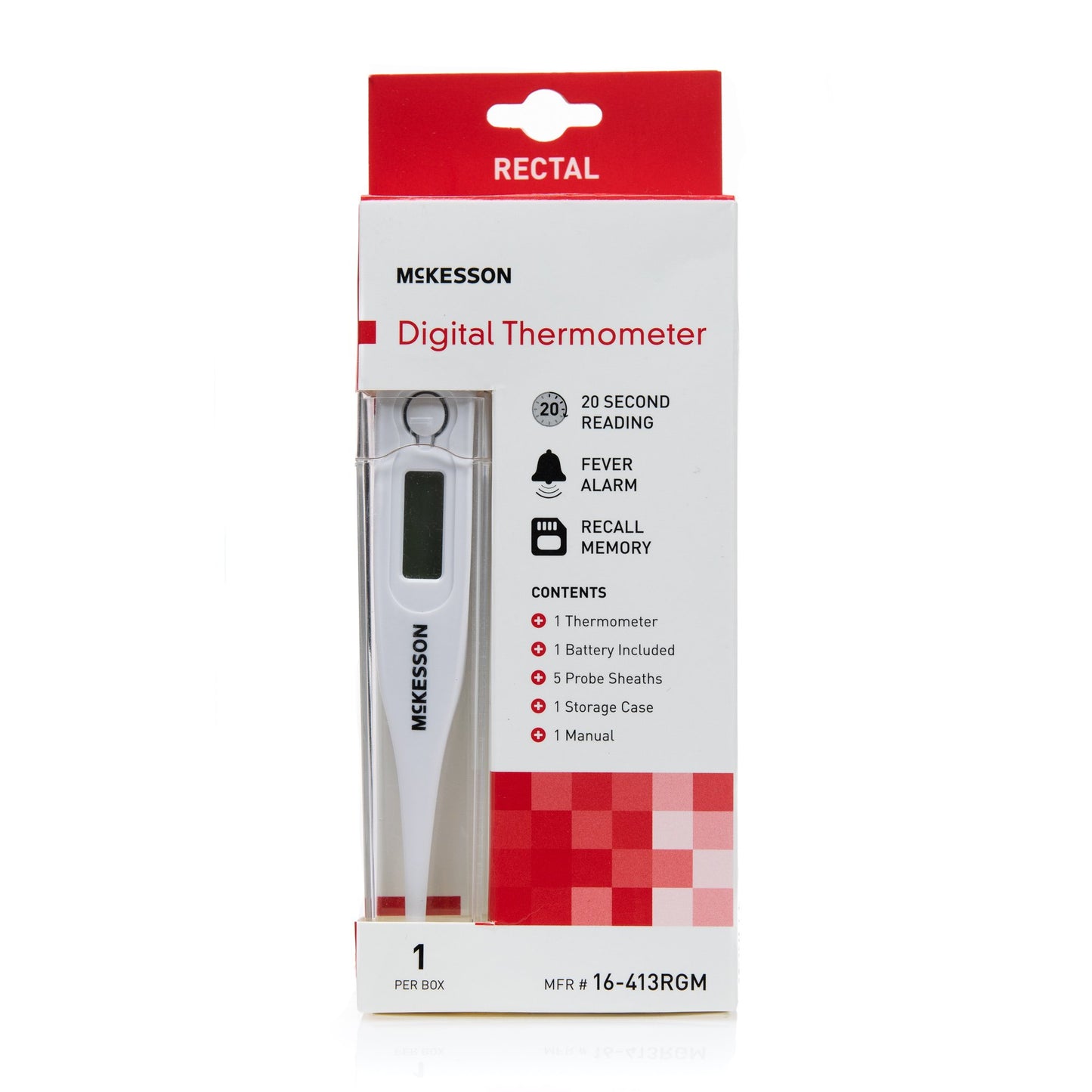 Digital Stick Thermometer McKesson Rectal Probe Handheld