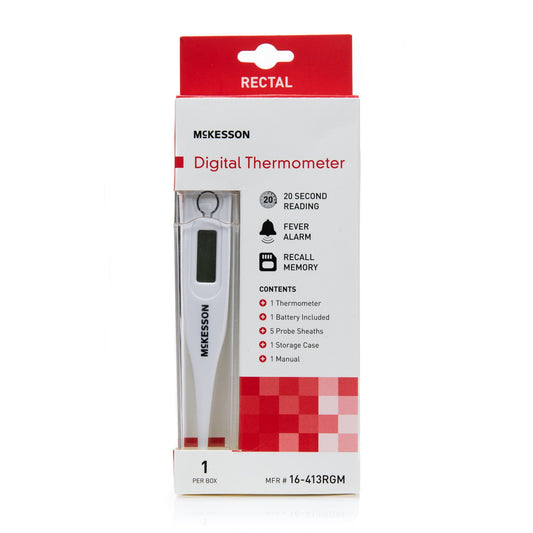 McKesson Digital Rectal Thermometer, Red