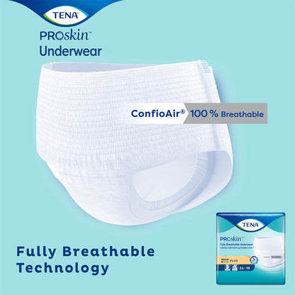 TENA® ProSkin™ Plus Fully Breathable Absorbent Underwear, Large, 18 ct
