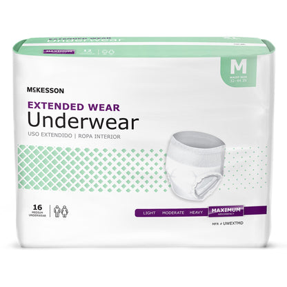McKesson Extended Wear Maximum Absorbent Underwear, Medium, 64 ct
