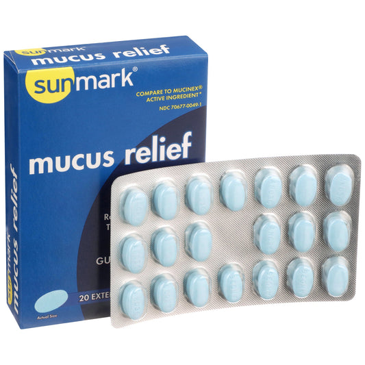 Sunmark® mucus E.R.™ Guaifenesin Cold and Cough Relief, 20 ct
