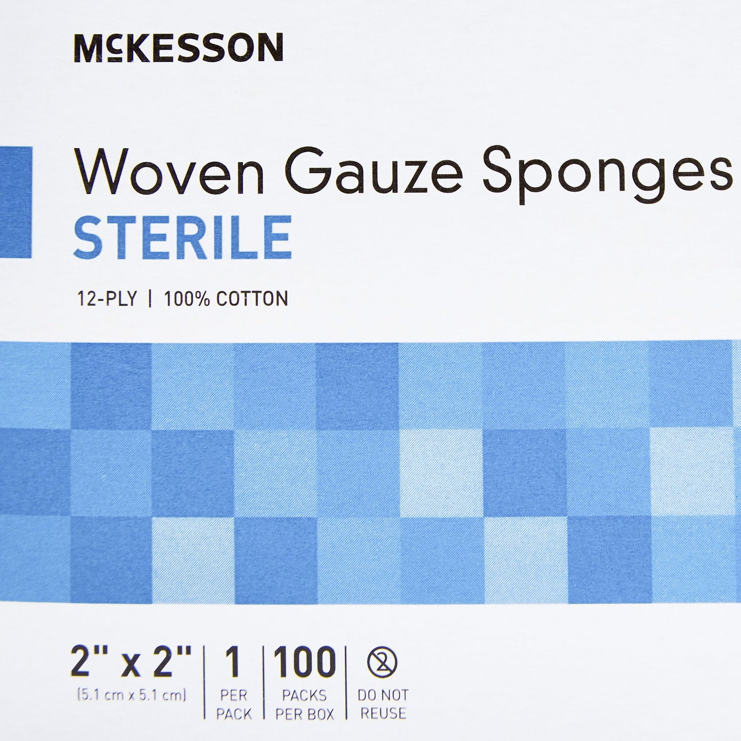 Gauze Sponge McKesson Cotton 12-Ply 2 X 2 Inch Square Sterile