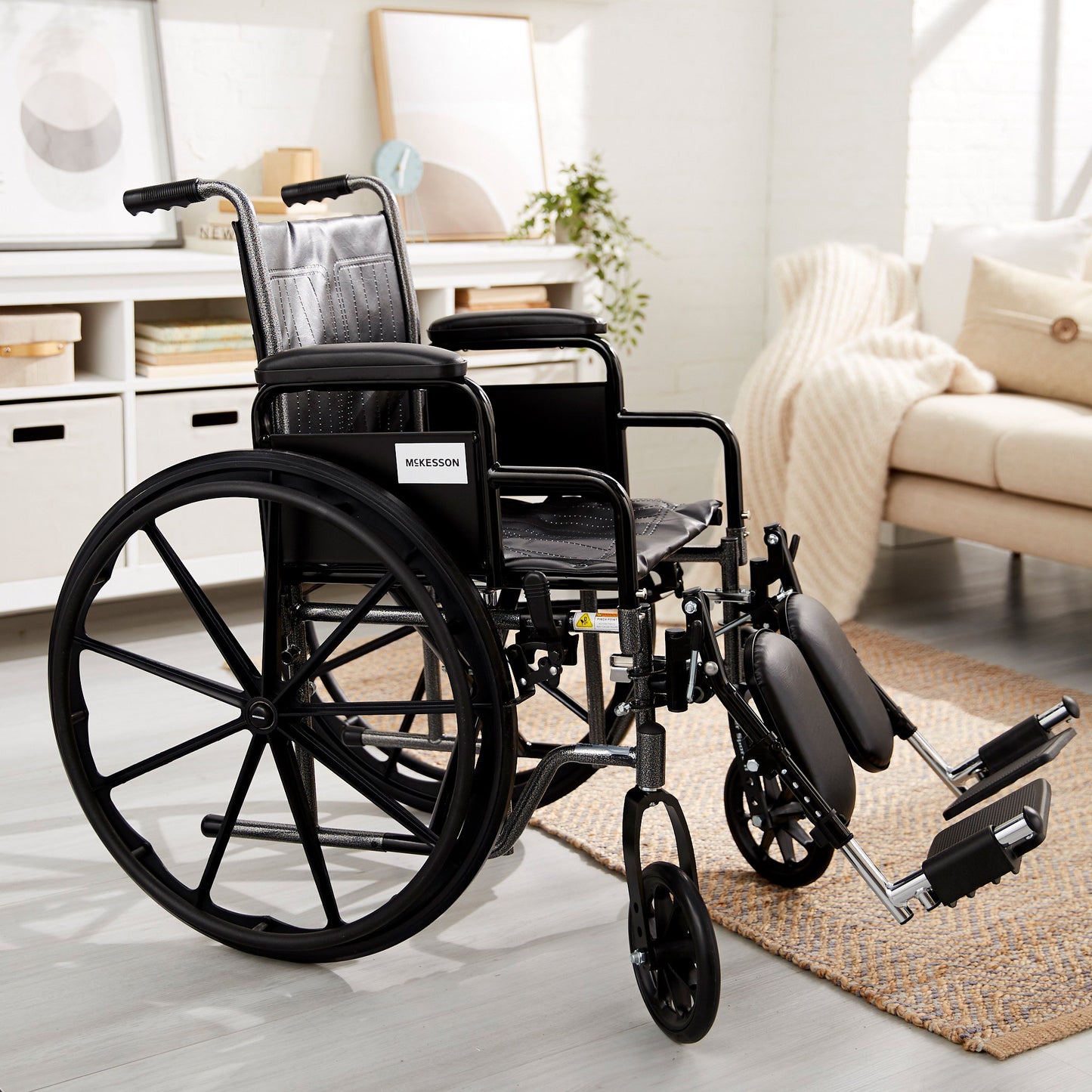 McKesson Wheelchair, 16 Inch Seat Width, Legrest