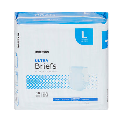 McKesson Ultra Heavy Absorbency Incontinence Brief, Large, 18 ct