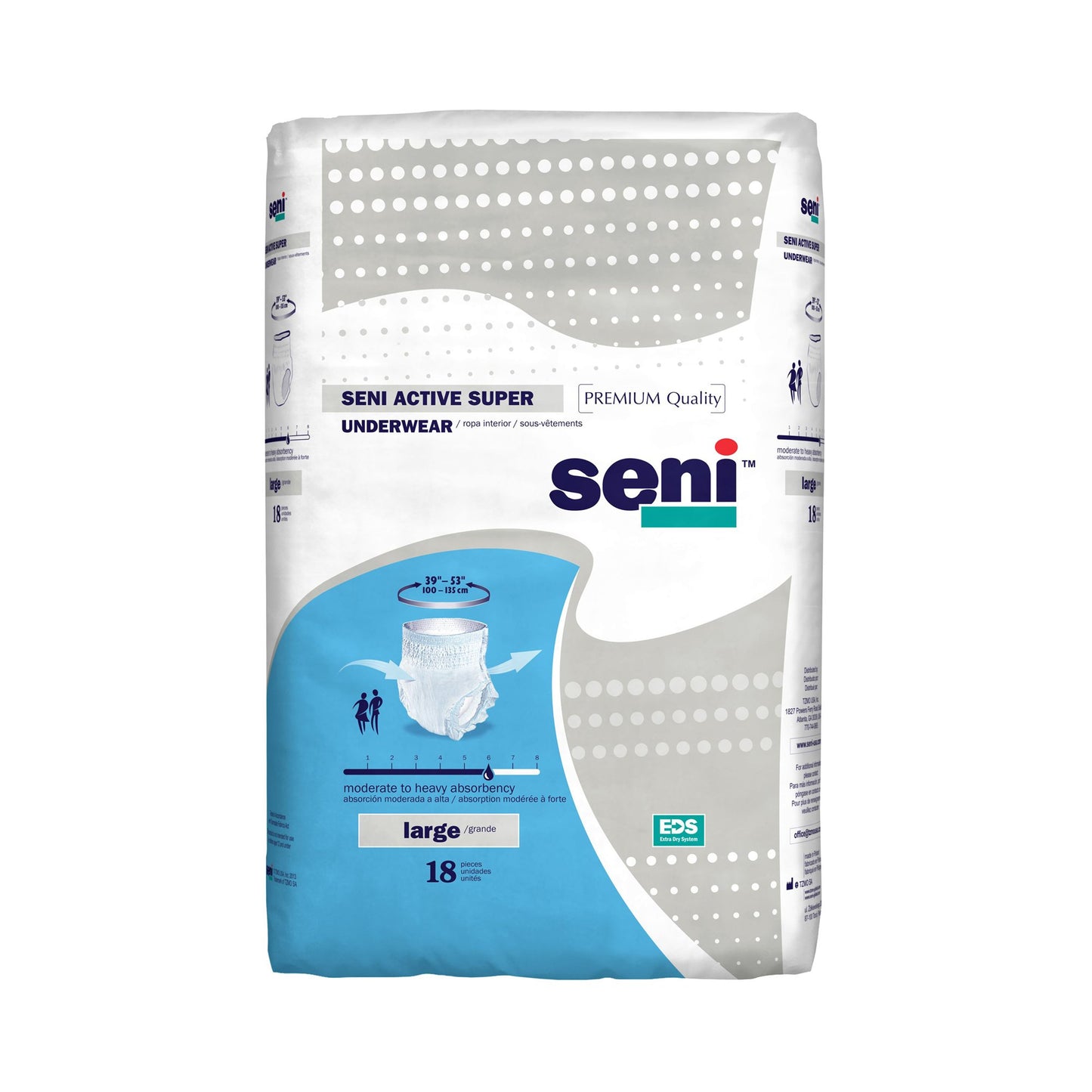 Seni® Active Super Moderate to Heavy Absorbent Underwear, Large, 18 ct