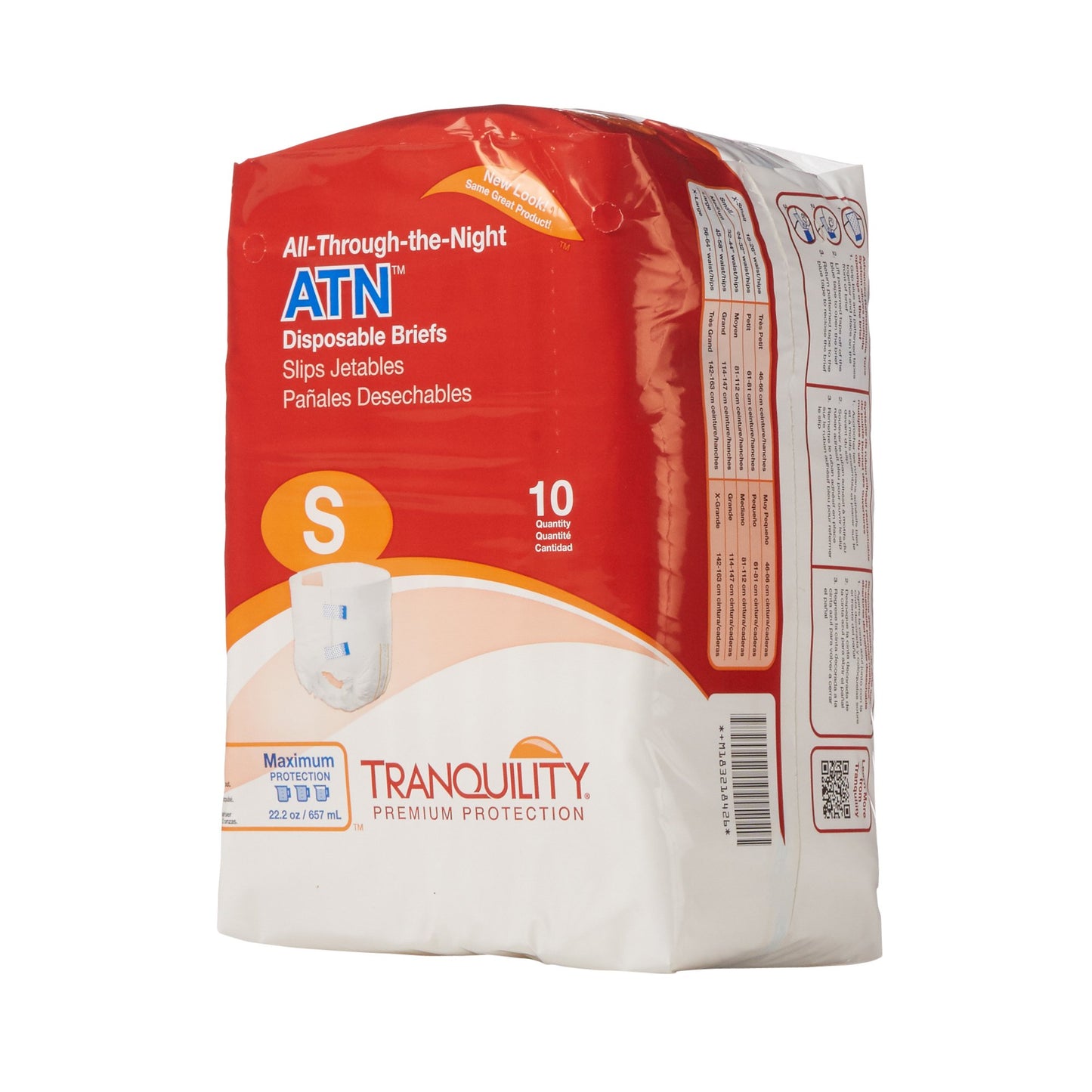 Tranquility® ATN Maximum Protection Incontinence Brief, Small, 10 ct