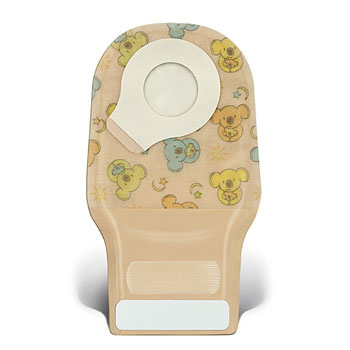 Little Ones® Two-Piece Drainable Teddy Bear Design Ostomy Pouch, 8 Inch Length, 1/5 to 1.25 Inch Stoma, 10 ct