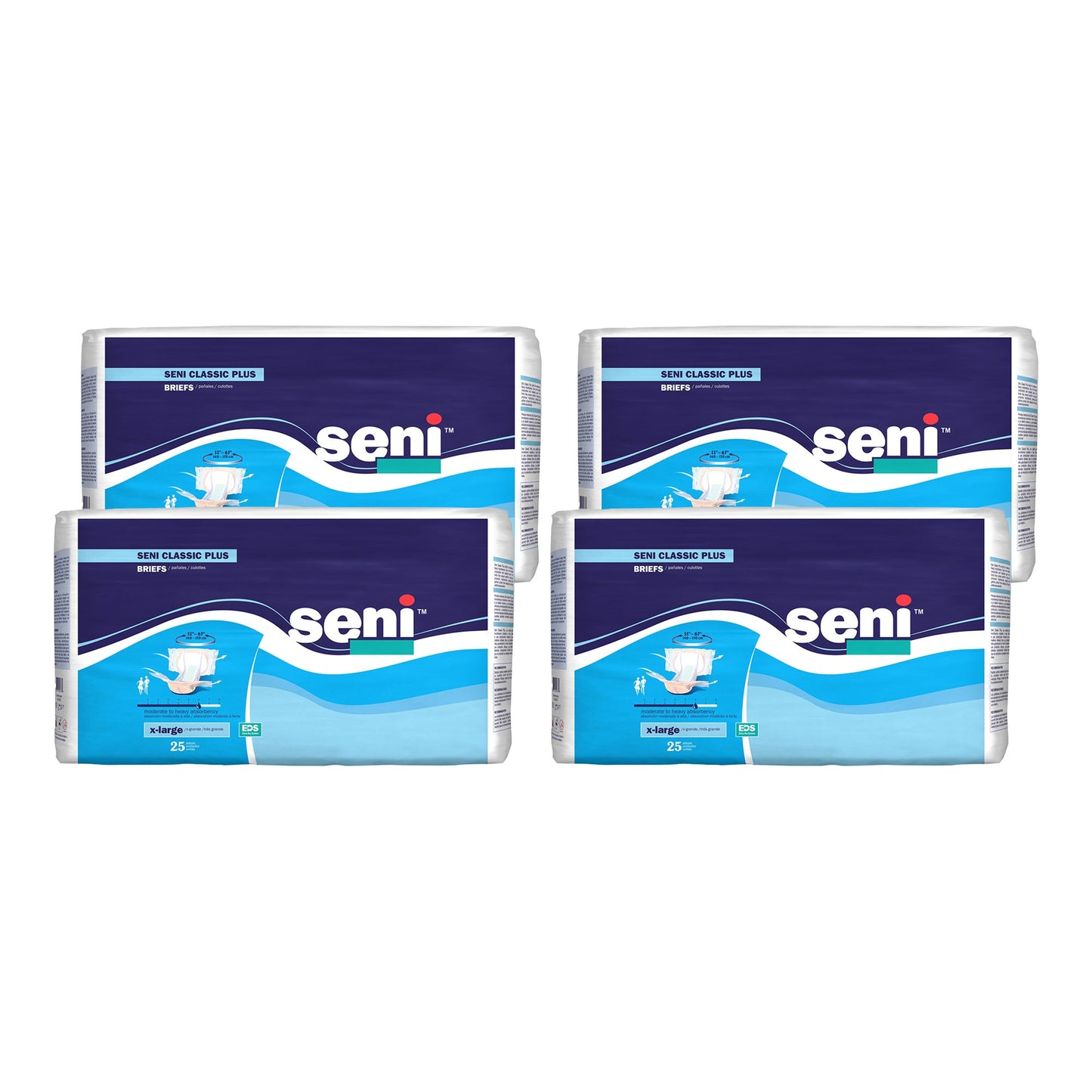 Seni® Classic Plus Moderate to Heavy Absorbency Incontinence Brief, XL, 25 ct