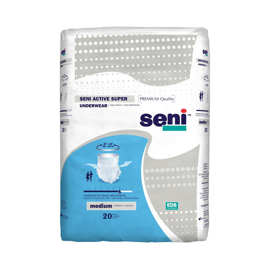 Seni® Active Super Moderate to Heavy Absorbent Underwear, Medium, 20 ct