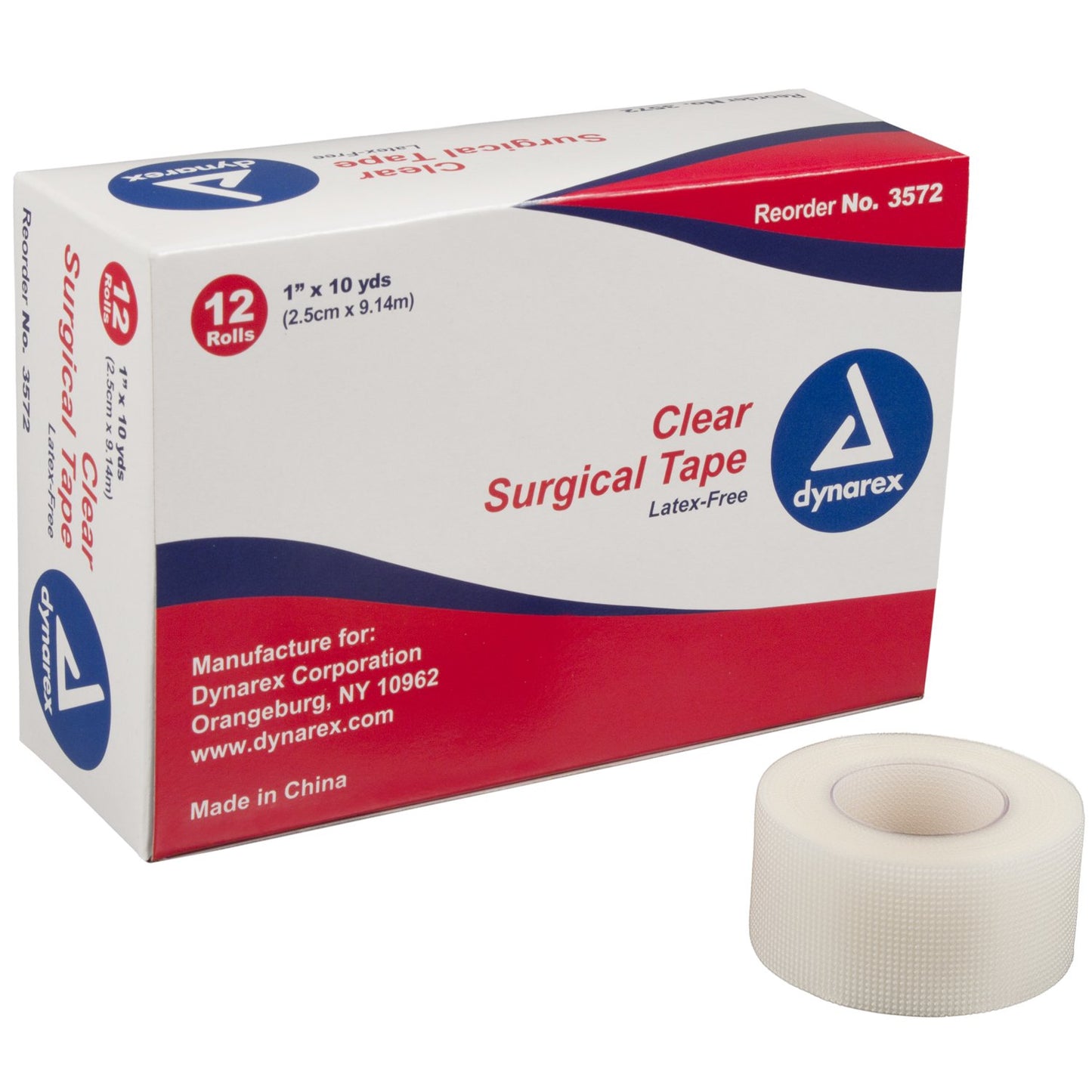Dynarex® Adhesive Medical Tape, 1 Inch x 10 Yard, Transparent, 12 ct.